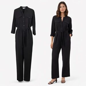 Whistles | Black Utility Jumpsuit | Tie Waist | Size 6